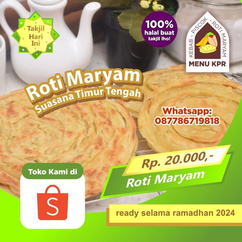 

Roti Maryam / Rotu Cane / Rotu Canai Frozen Original isi 5 Pcs Khas Ramadhan