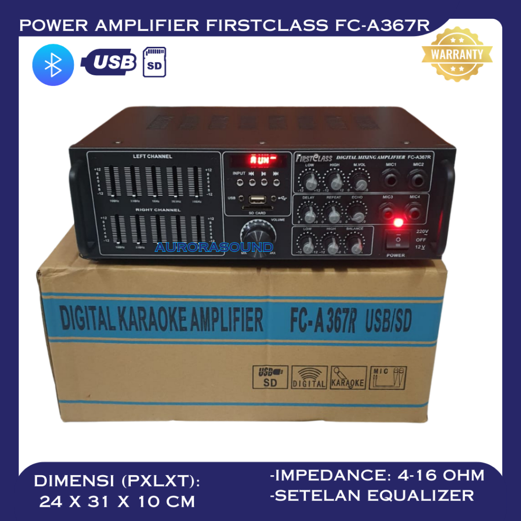 AMPLIFIER POWER FIRSTCLASS FC-A367R AMPLI MIXER FCA367R ORI FIRST CLASS GARANSI RESMI