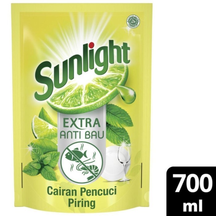 Sunlight Sabun Cuci Piring Kuning Extra Jeruk Nipis &amp; Daun Mint 700 ml