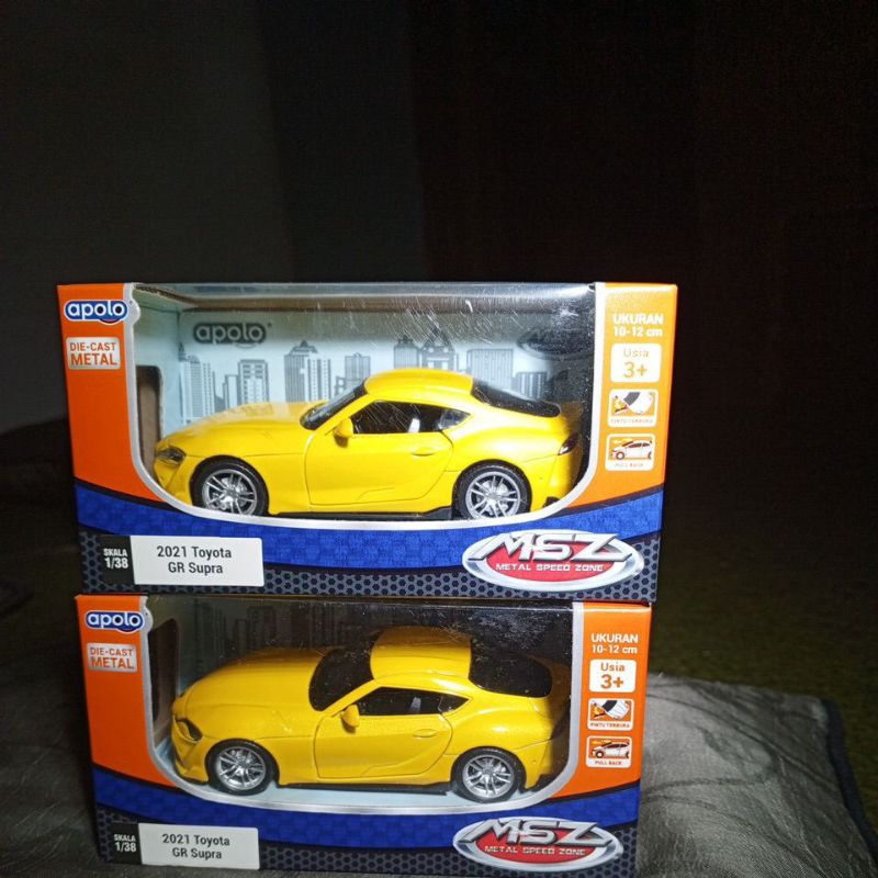 diecast MSZ Apollo Supra MK5 kuning harga 1 pcs