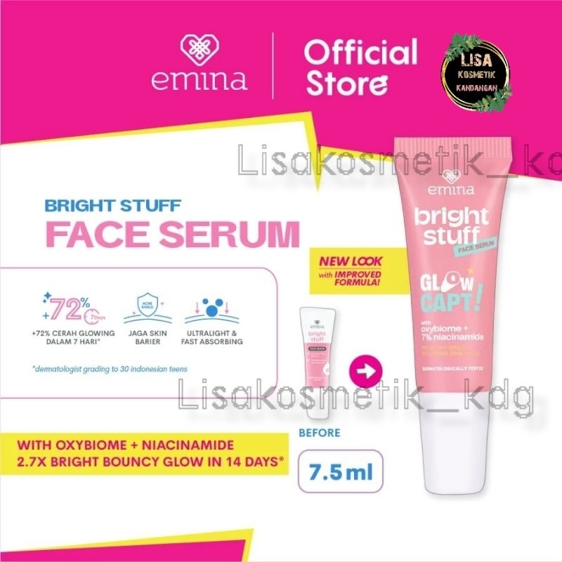 EMINA BRIGHT STUFF FACE SERUM 7.5 ml(ukuran kecil)