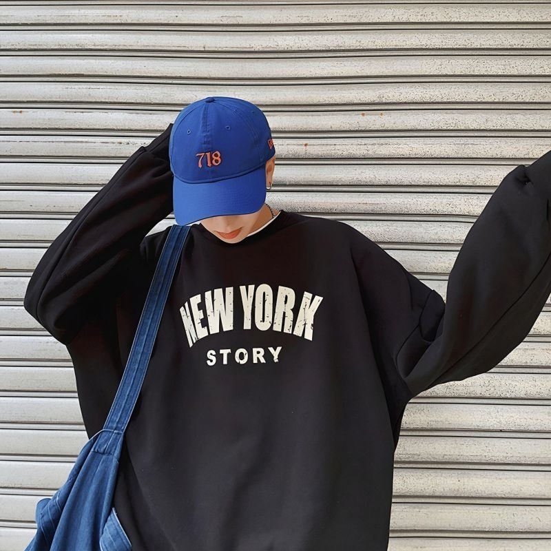 Jaketin Aja - Sweater Korean NEW YORK Big Size ( S - 6XL ) Crewneck Oversize Unisex NY Switer Oblong
