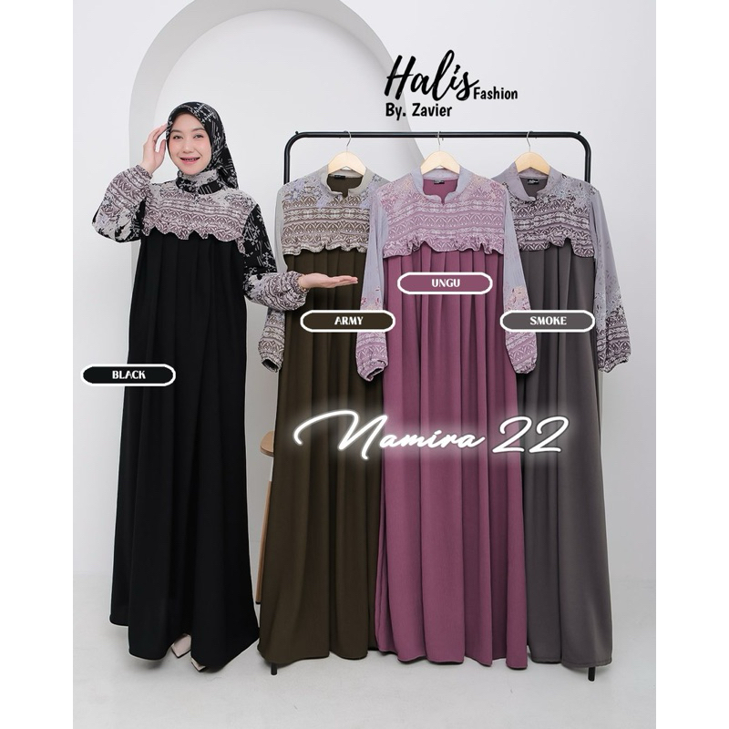 DRESS NAMIRA BY HALIS FASHION/ GAMIS HALIS TERBARU SET HIJAB