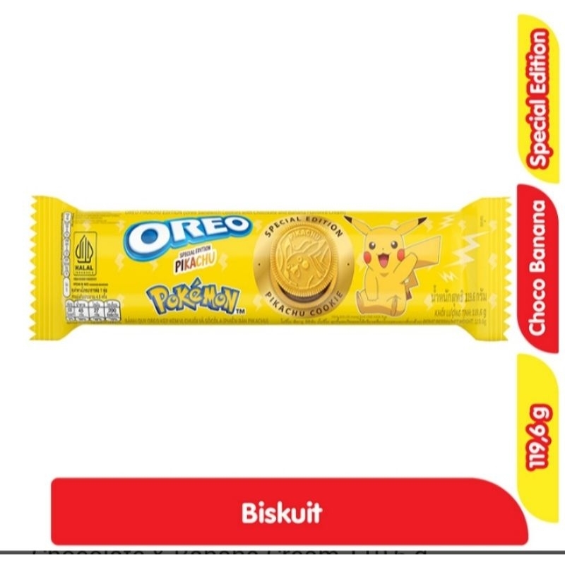 

OREO POKEMON VIRAL LIMITED EDITION PIKACHU CHOCO BANANA COKLAT PISANG 119 GRAM