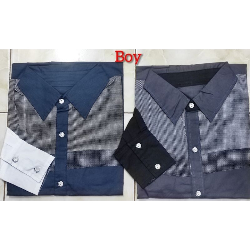 BPS COD Kemeja Pria BOY Putih hitam abutua kombinasi combi baju cowok hem lelaki laki