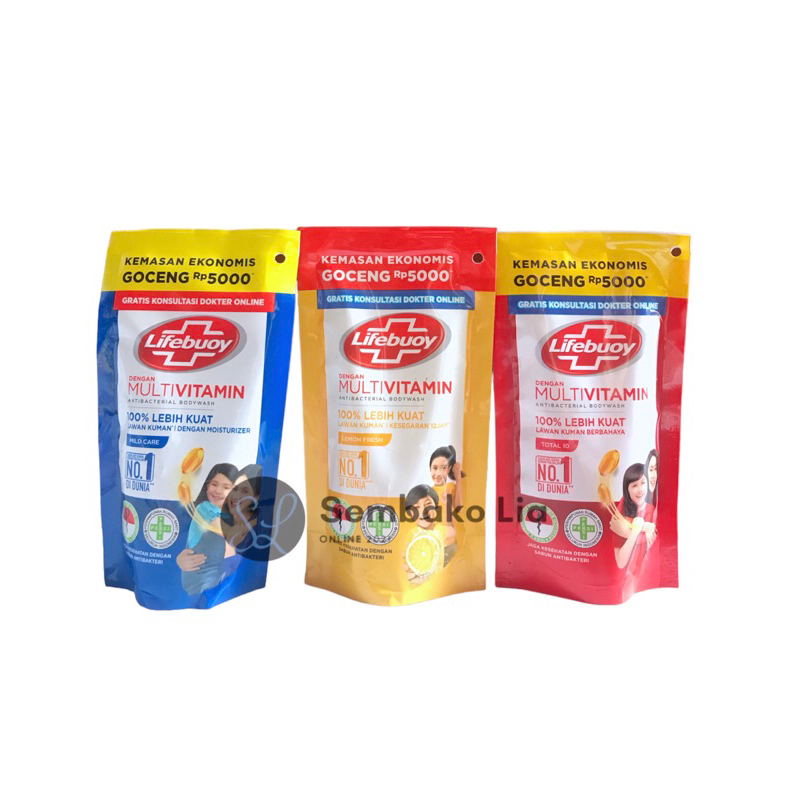 Lifebuoy Sabun Cair 2in1 Anti Bacterial Hand & Body Wash Kemasan Goceng 90ml