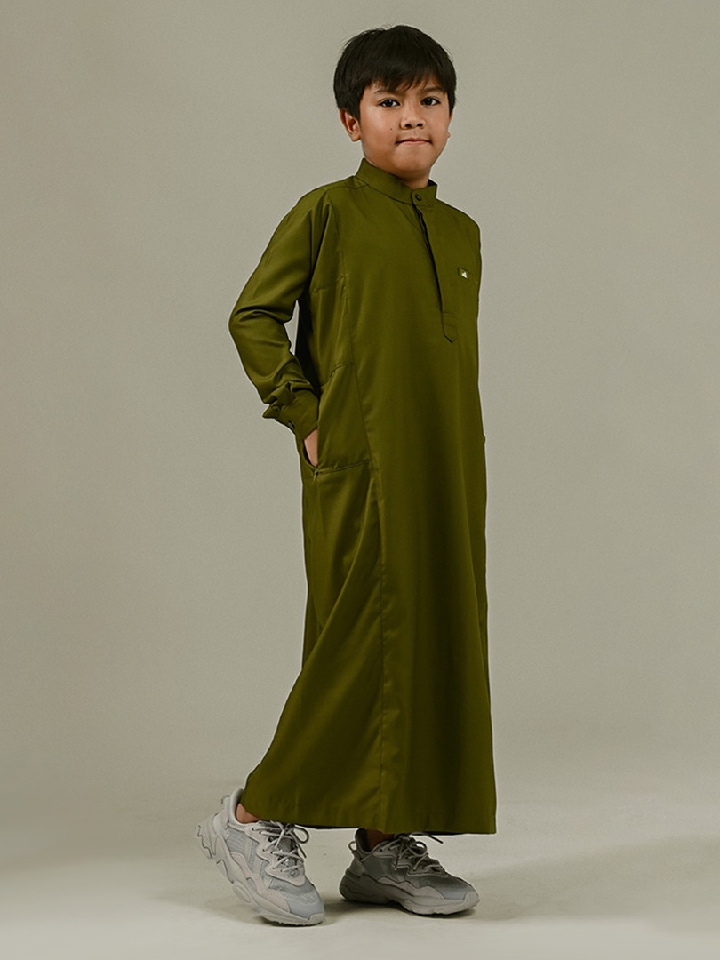 Alder Kids Half Button Thobe Long Sleeve