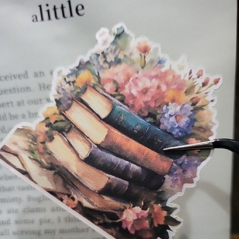 

Vintage books pile sticker