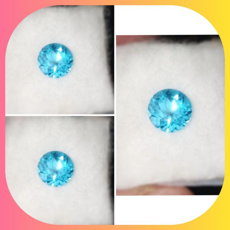 Batu Cincin Permata Blue topas asli