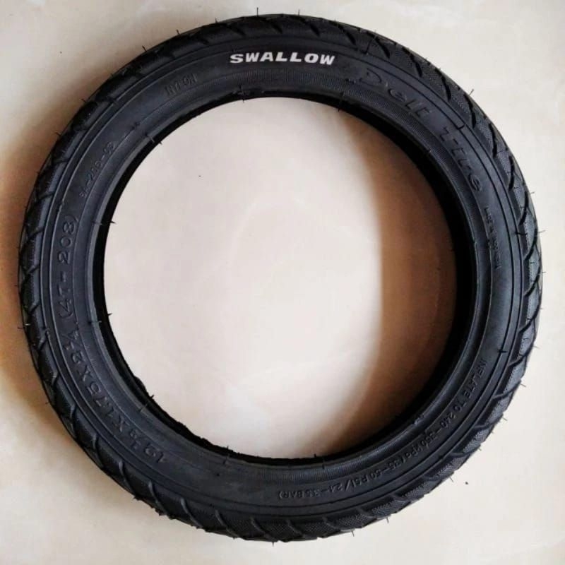 Ban Luar Sepeda Anak Swallow ukuran 12 1/2 x 1.75 x 2 1/4 Hitam Ban Sepeda Anak Pushbike merk Swallo