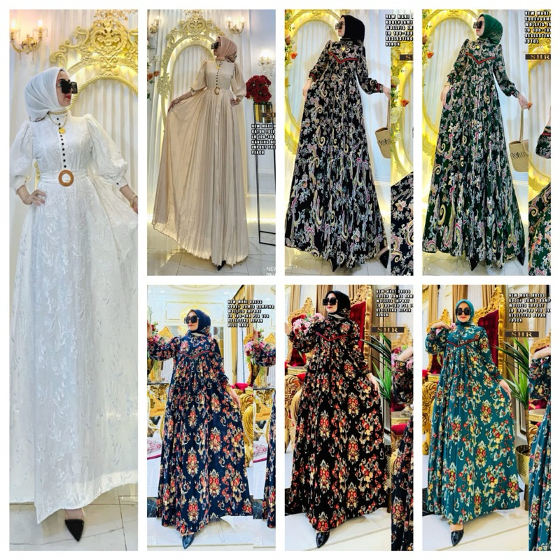 Readynew ori SHRmaxy dress batik+ bungaramping list+maxydress bordir exclusive mewah(fahira dressvol