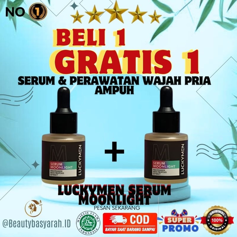 [ BELI 1 + GRATIS 1 ]LUCKYMEN Serum Moonlight -Mencerahkan dan Mengobati Jerawat / Mencerahkan Dan B