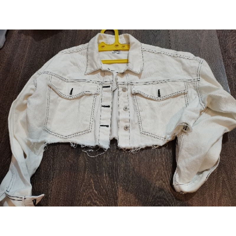 jaket wanita jeans crop import ala korea