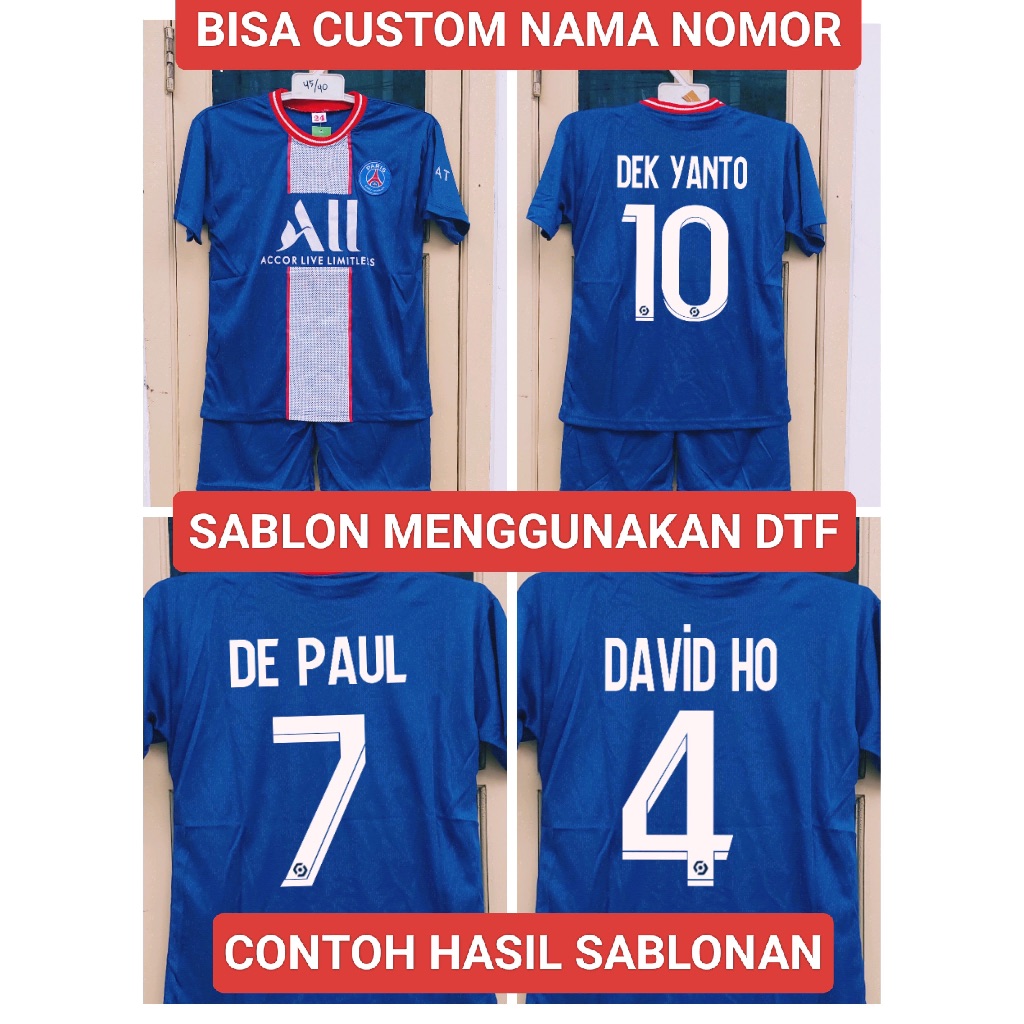 Jersey baju kaos bola Psg kaos bola/baju basket/baju futsal anak  size 10-12 tahun