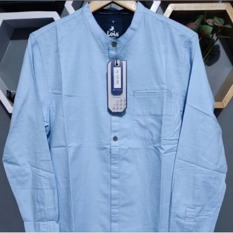Baju Pria Kemeja lengan panjang polos Lois original sanghai