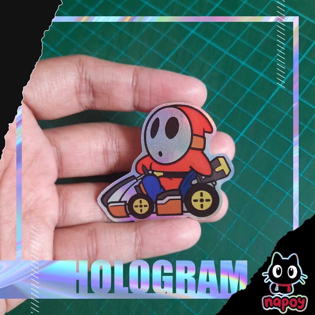 

Stiker Hologram Game Mario Kart Shy Guy Car