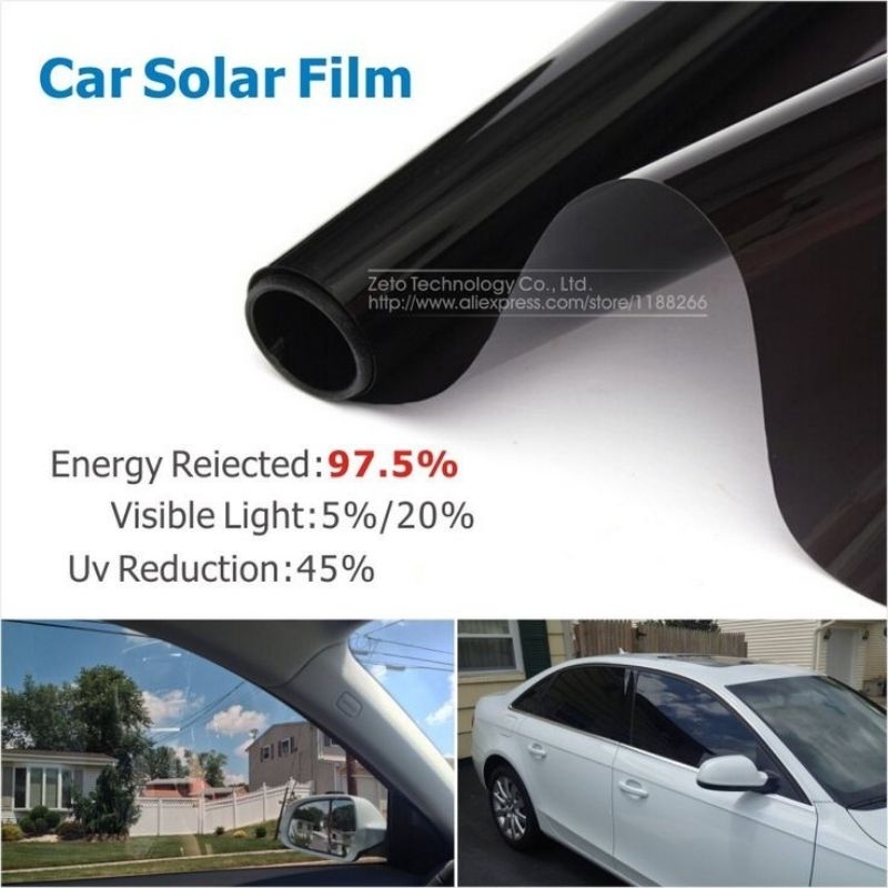 Kaca Film Mobil Sticker Kaca Mobil Hitam Riben 20% 40% 60% 80%