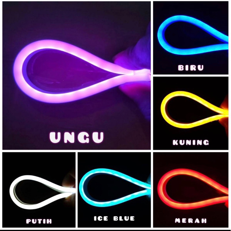 LAMPU ALIS MOTOR DRL Flexible 30 CM Lampu alis Motor DAN mobil drl led Neon flexibel 12v premium gra