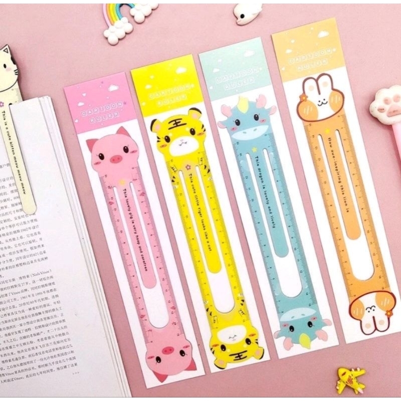 

Penggaris Lentur Ruler Animal Pembatas Buku Magnet Hewan Unik Lucu