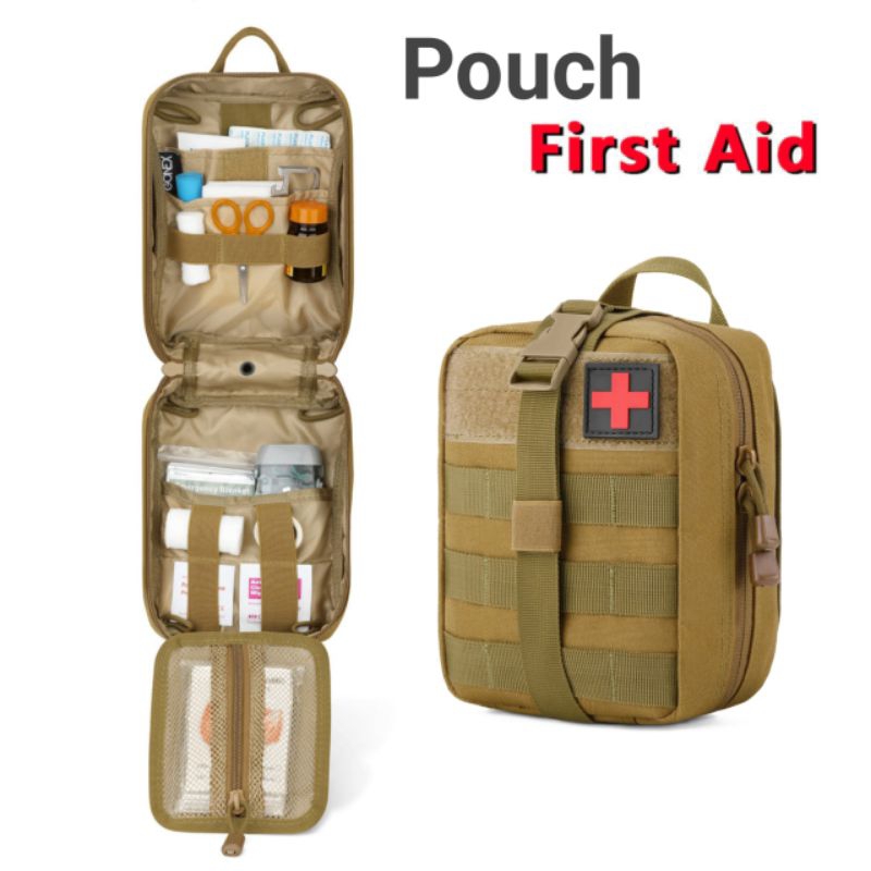 Outdoor Pouch First Aid Military Tas Kotak Obat P3k Tactical Tas Obat Travelling Portabel