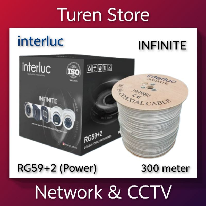 interluc RG59+Power infinite &amp; juniper kabel CCTV 1Roll 300M Coaxial Cable RG59 Power 300 Meter