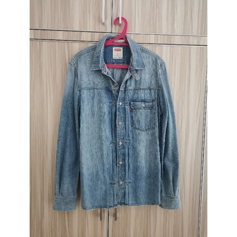 Kemeja Denim Vintage Levis Western Wear Type 1 Long Sleeve Selvedge