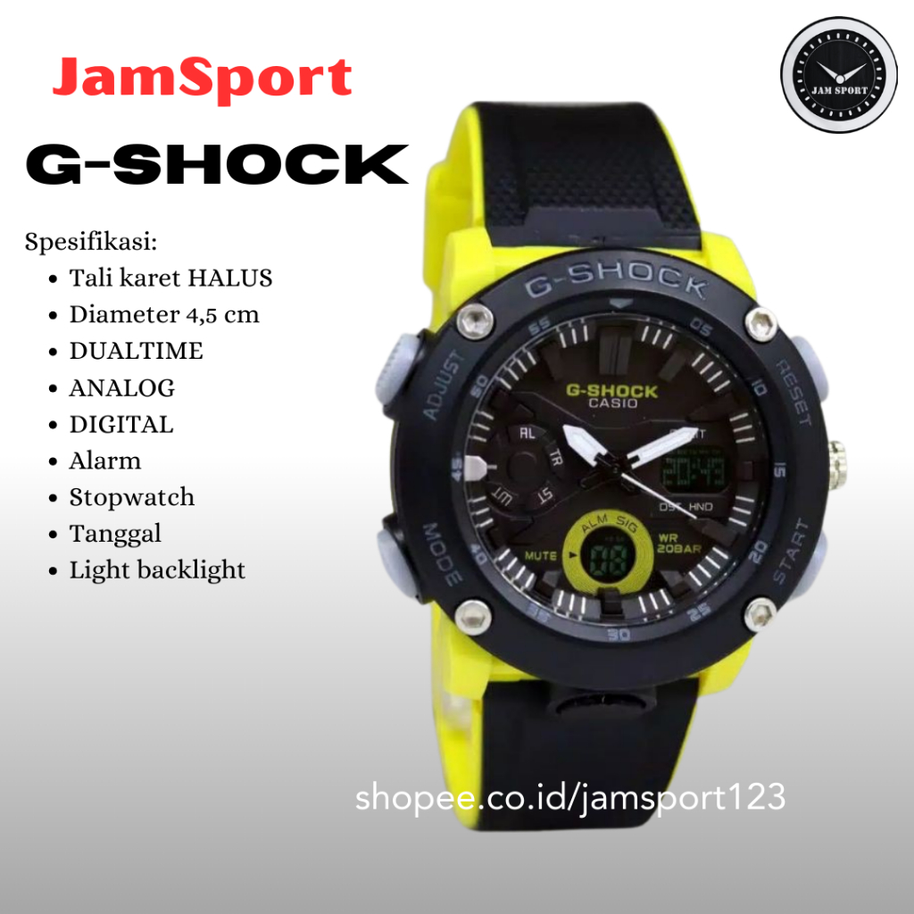 JAM TANGAN CASIO G-SHOCK GSHOCK PRIA COWOK LAKI-LAKI COWO ANTI AIR SPORTY GA -2000 | G-SHOCK | Jam t