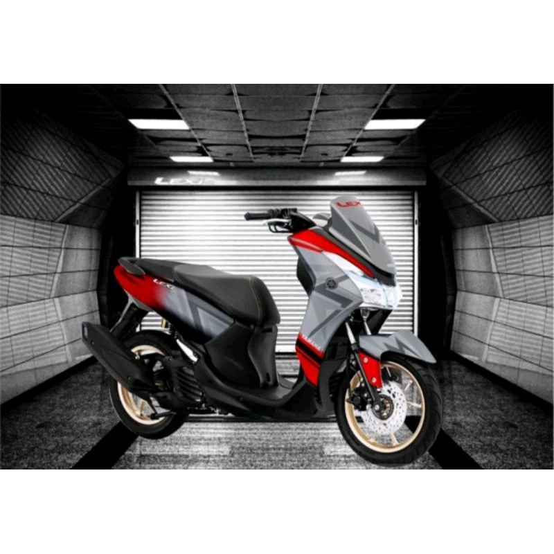 stiker decal Lexi 125 full body abu lis merah