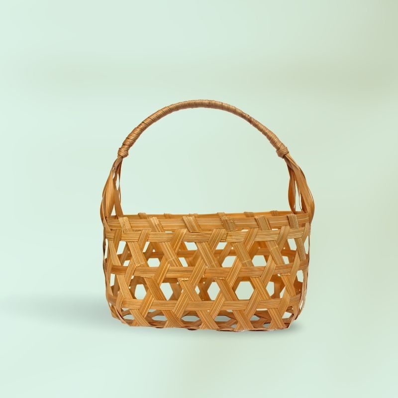 Tas Keranjang Bambu Mini - Hampers Anyaman