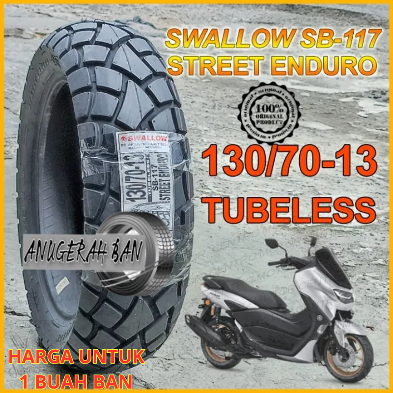 Ban Luar 130 70 x 13 SB117 Nmax Street Enduro Swallow Tubless  - 130 70 ring 13 SB 117 TL - Swalow