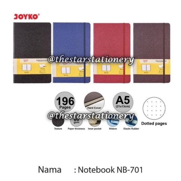 

(1 Biji) GROSIR Agenda Tali Joyko NB-701 A5 196 Lembar Dotted / Notebook Buku Tulis Catatan Diary Agenda Joyko Hard Cover / Notebook Joyko NB701 / Joyko NB 701