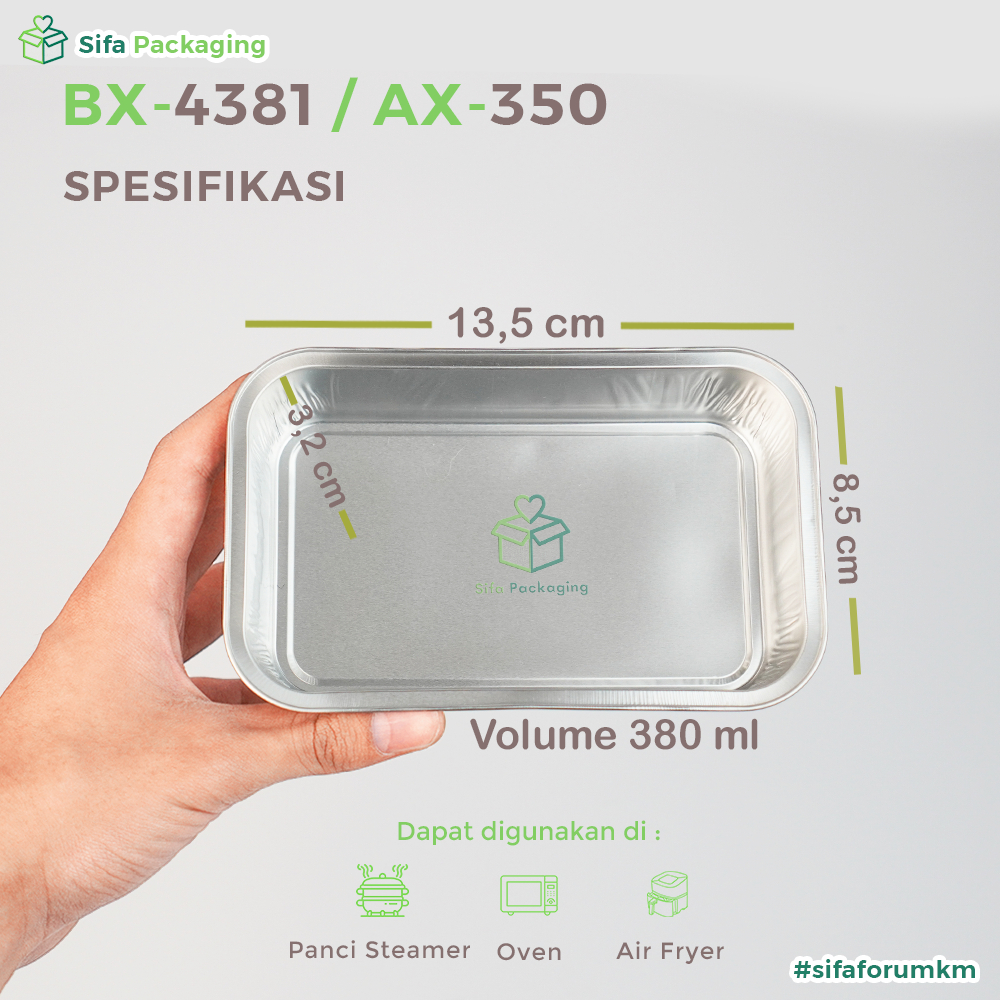 BIG PROMO Alumunium Foil Tray Cup AX 350 / BX 4381 + Tutup Macaroni Schotel Pastel Tutup Lasagna