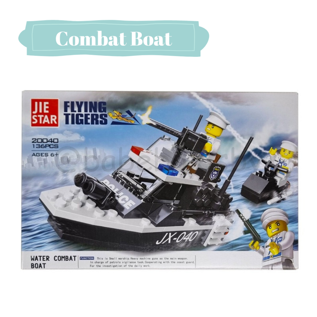 Mainan Lego Anak Combat Boat Kapal Polisi Kado Hadiah Anak Best Seller Murah Meriah