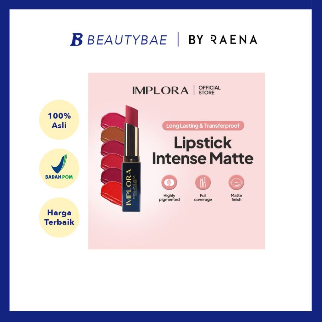 IMPLORA Lipstik Intense Matte Lipstick 01 - Cherry Crush | 3.5 gr