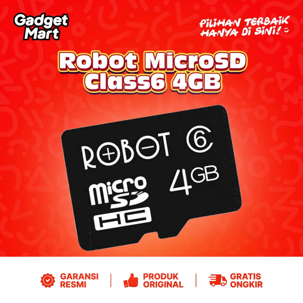 Memory Card ROBOT 4GB Class 6 Speed Up to 25MB/s