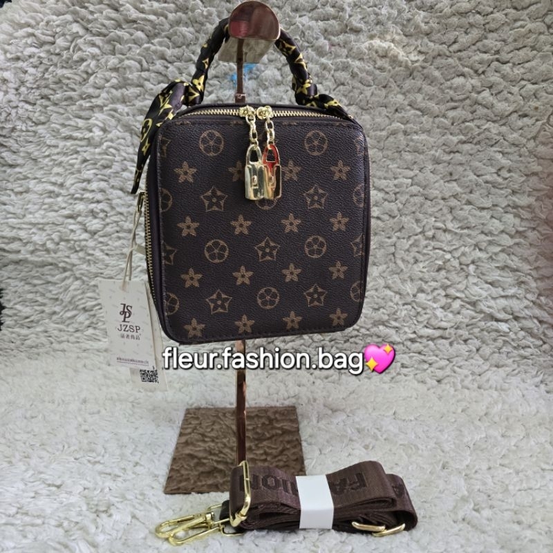 Tas Kotak Bunga L*V Pabrikan JZSP | Mini Trunk Luggage Bag