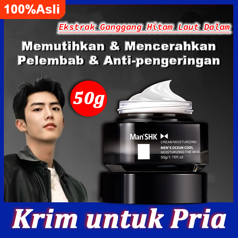 【COD/Asli】moisturizer pria pemutih wajah pria serum wajah pria skincare pria 50g pemutih anti aging 