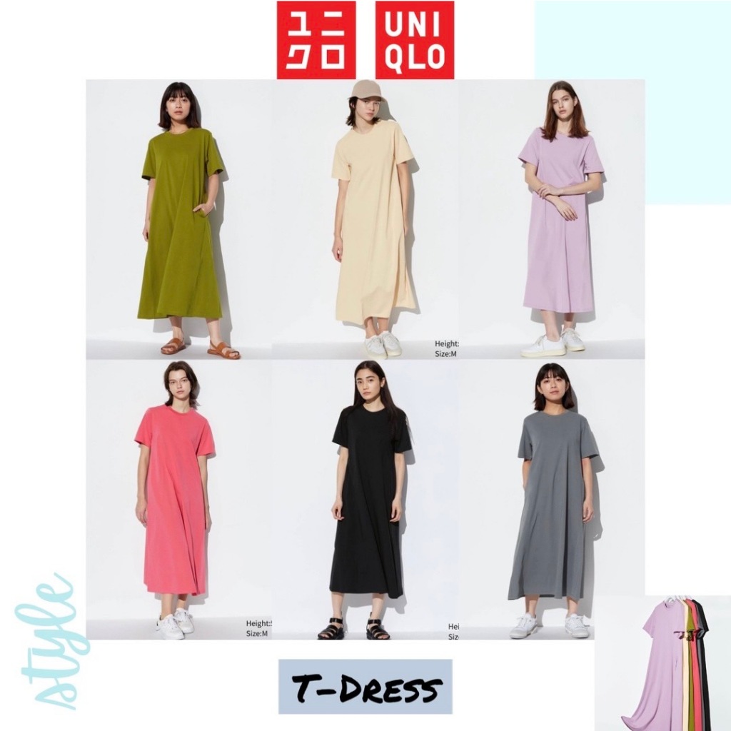 T Dress & Mercerized A Line Dress by Uniqlo - Dress Panjang Wanita
