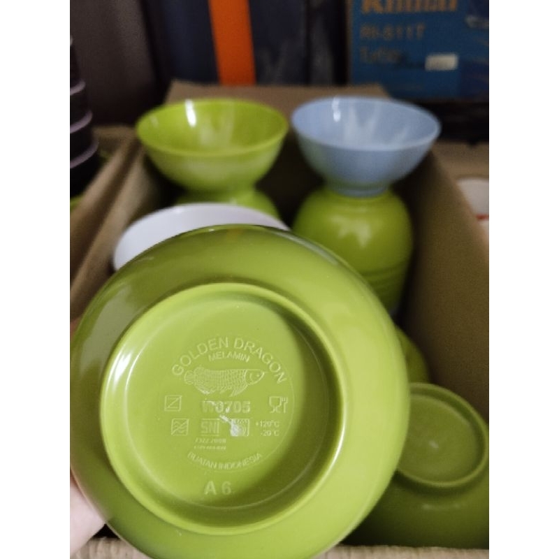 Mangkok kecil melamin golden dragon