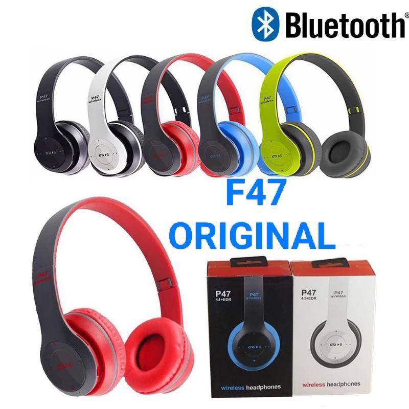 Headset bluetooth P47 Earphone wireless Extra Bass Original