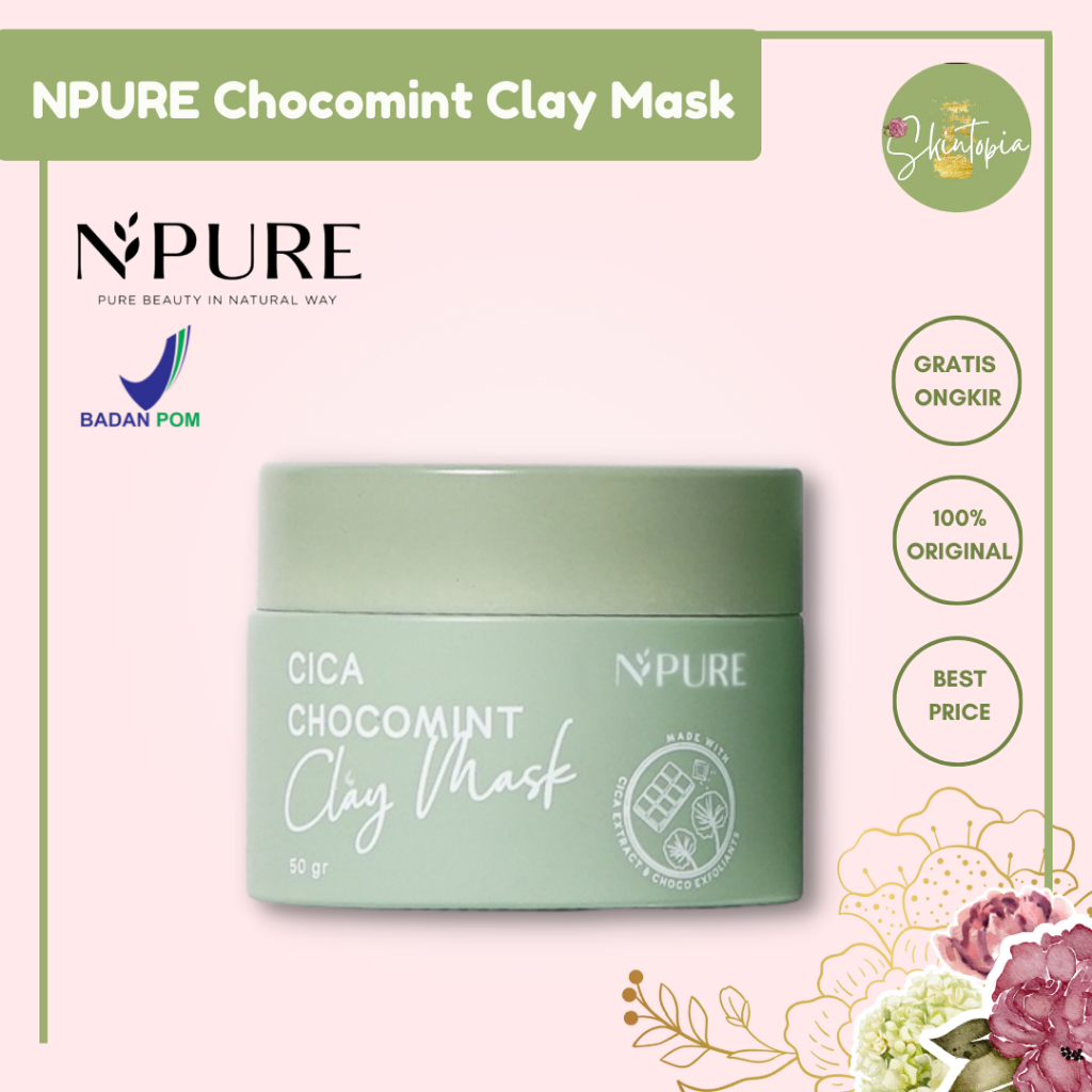NPURE Chocomint Clay Mask / Masker Anti Jerawat Komedo / Masker Kulit Berminyak