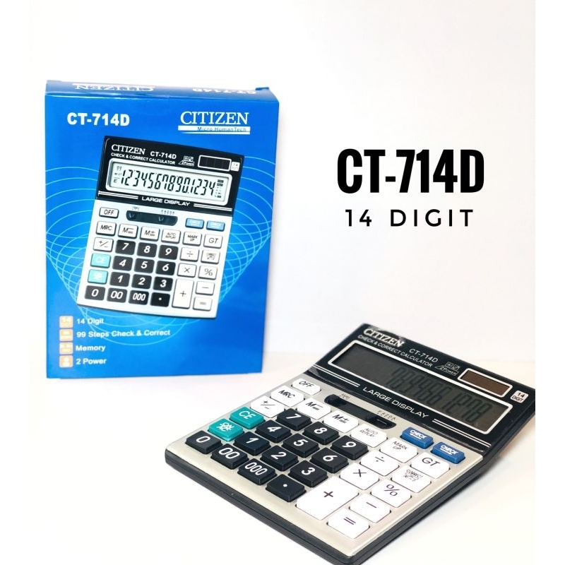 

KALKULATOR CITIZEN CT 714D / 14 DIGIT CHECK CORRECT