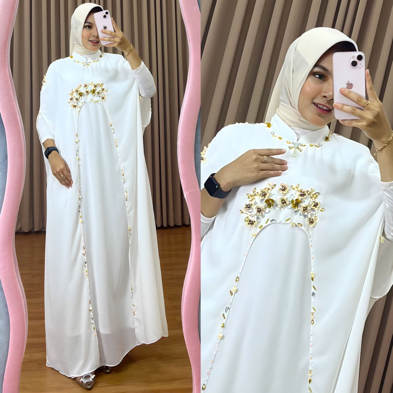 gamis kaftan lebaran / kaftan raya / caftan mewah / kaftan mote diamond