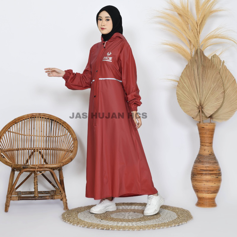 HCS GAMIS JAS HUJAN, RAINCOAT Wanita Terbaik By HCS Anti Rembes Mocca-8