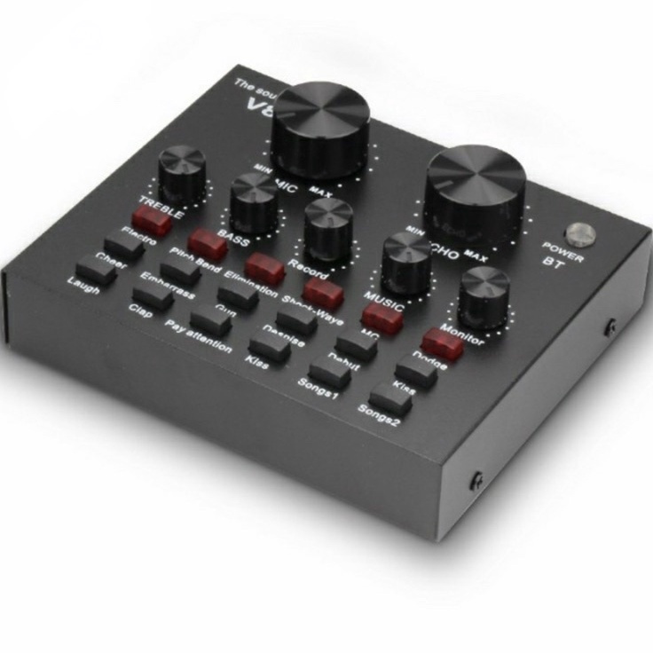 CY Soundcard V8 Mixer  Mixer Bluetooth Audio USB External Soundcard Live  Mixer Audio V8