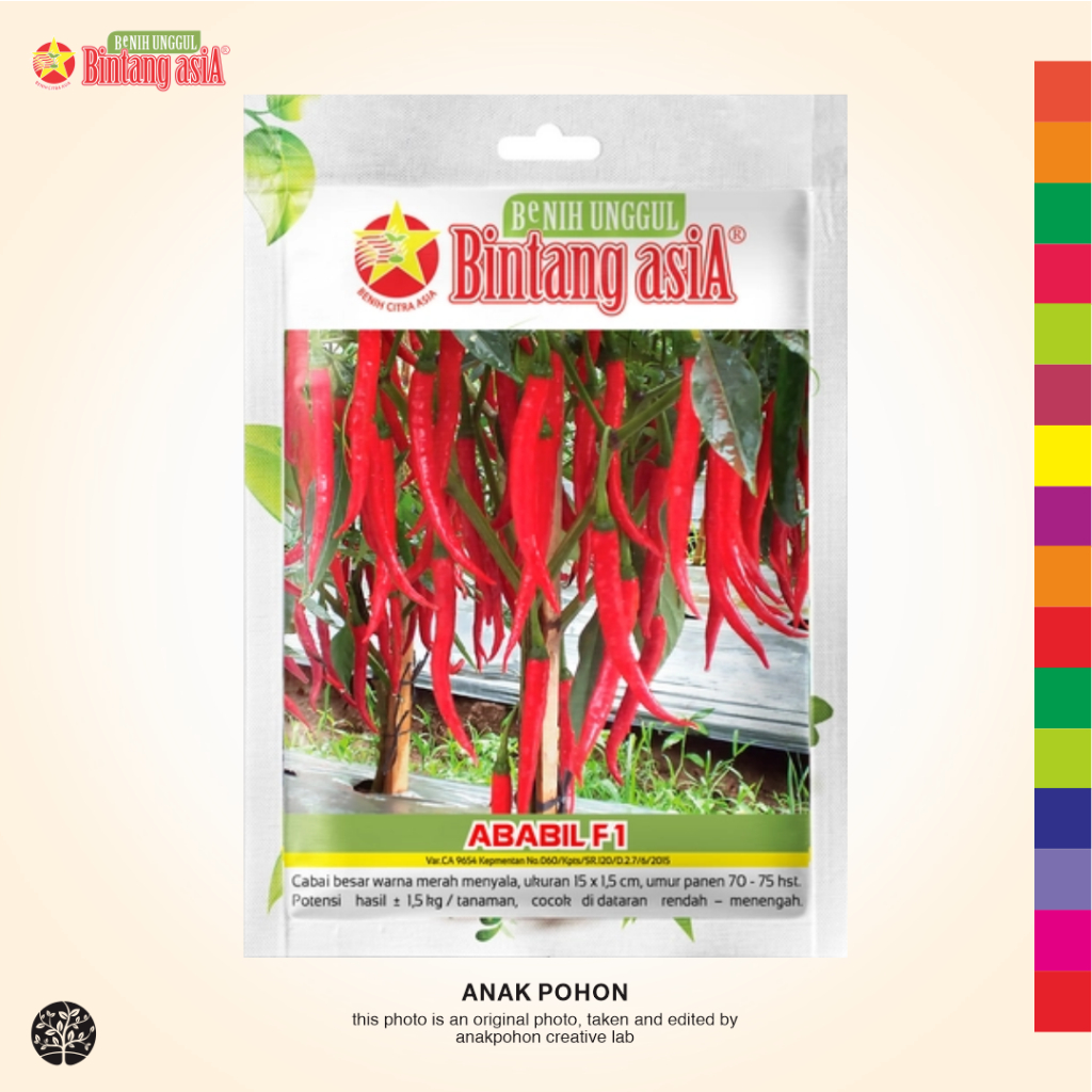 (1 PACK) Benih Cabe Besar ABABIL F1 Cabai Merah Teropong Lebat Toleran Virus Hibrida Seeds - BINTANG