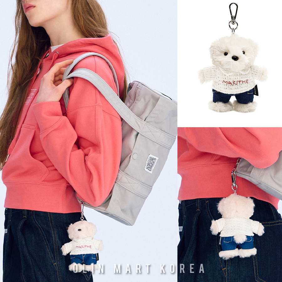 MARITHE DENIM MARI KEYRING ivory