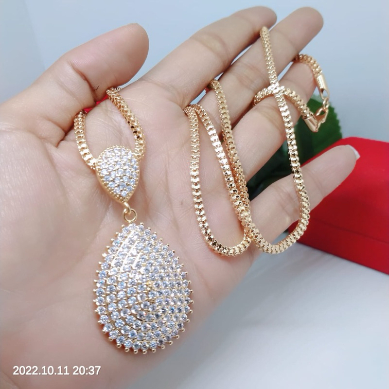 Kalung Hijab Jumbo Perhiasan Xuping Titanium Lapis Emas
