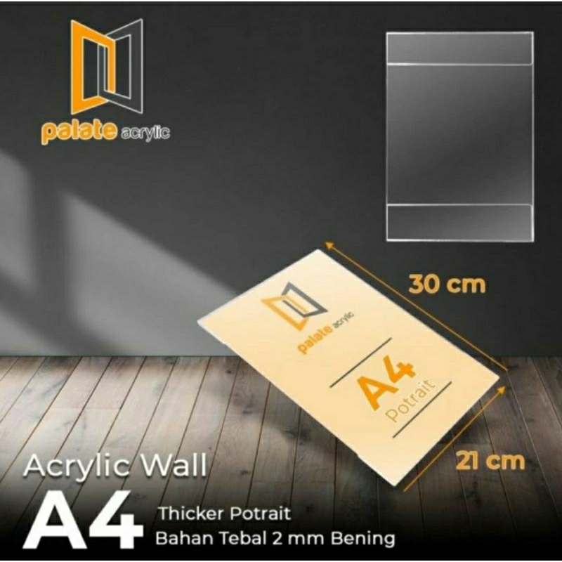 

ACRYLIC/AKRILIK WALL A4 POTRAIT/ THICKER/ AKRILIK DINDING BROSUR