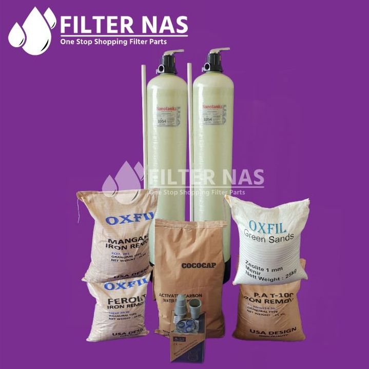 Paket Tabung Filter Advance PRO 1054 FRP Air Besi Karat dan Bau